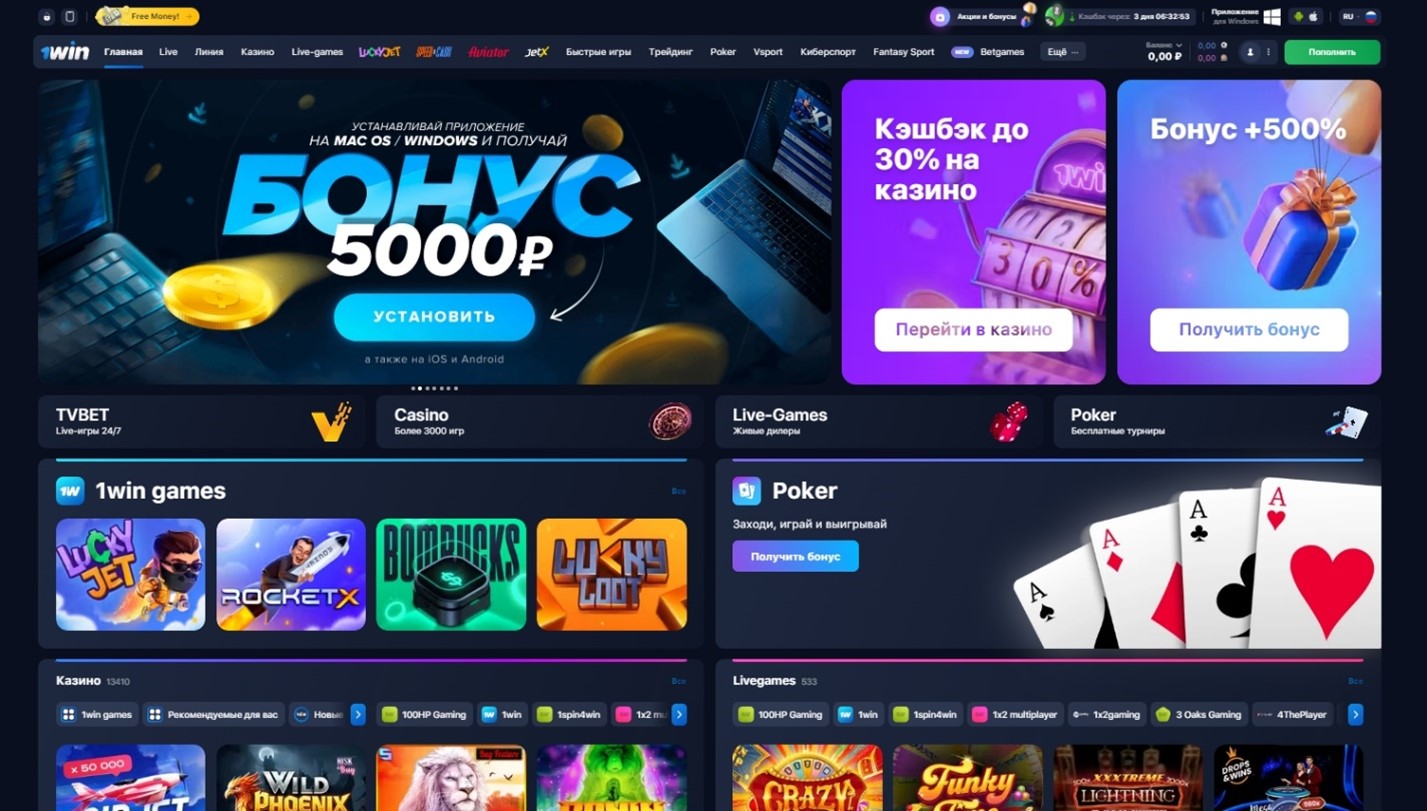 1Win Kazino rəsmi saytının icmalı